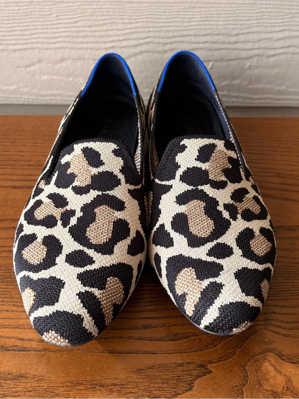 Rothy's Leopard Knit Slip-On Almond Toe Loafer
